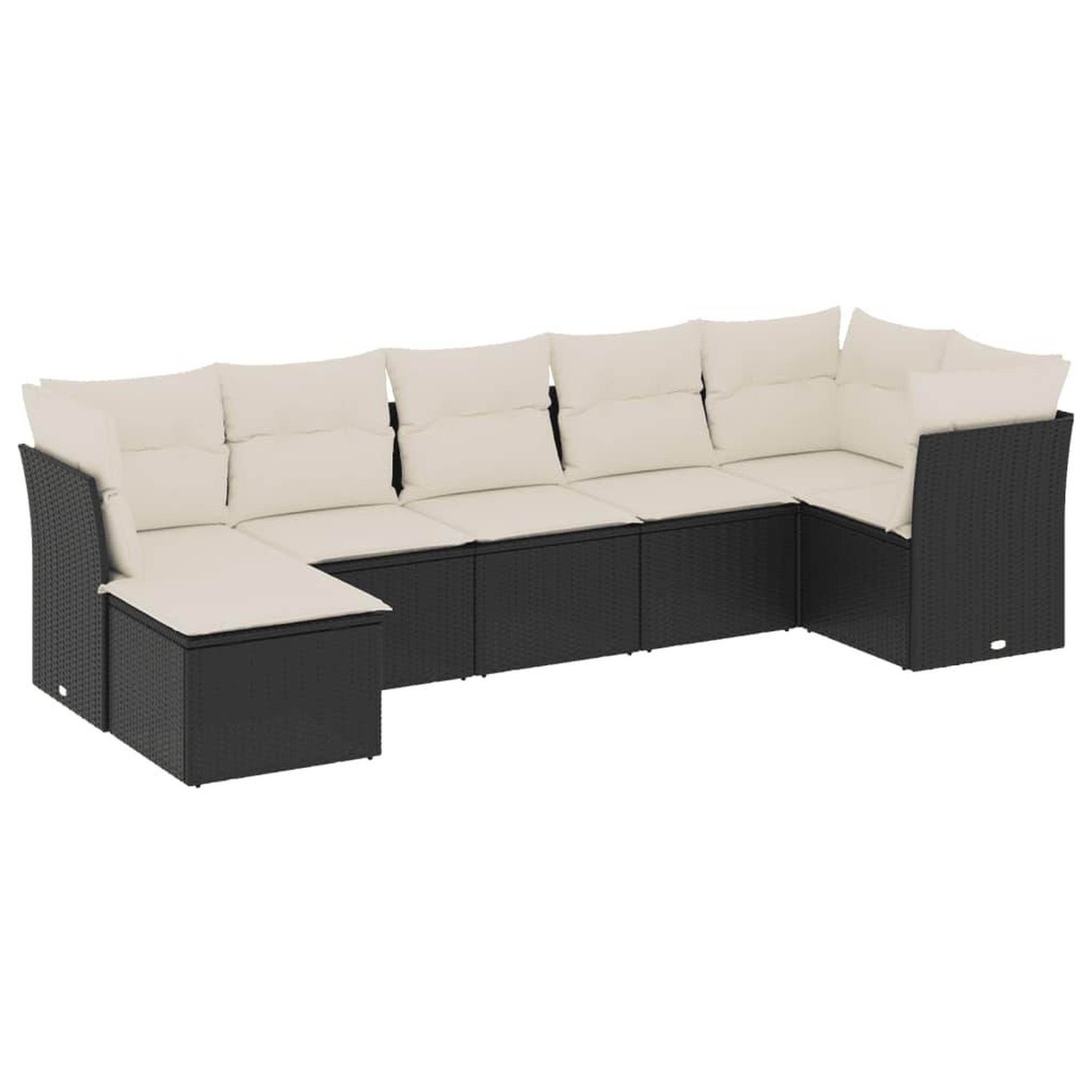 Voir la diapositive 2 : VIDAXL Salon de jardin 7 pcs avec coussins noir resine tressee