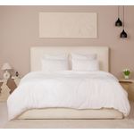 Les Ateliers du Linge Parure De Couette 3 Pcs 240x220 100% Gaze De Coton Lavé Blanc Pur
