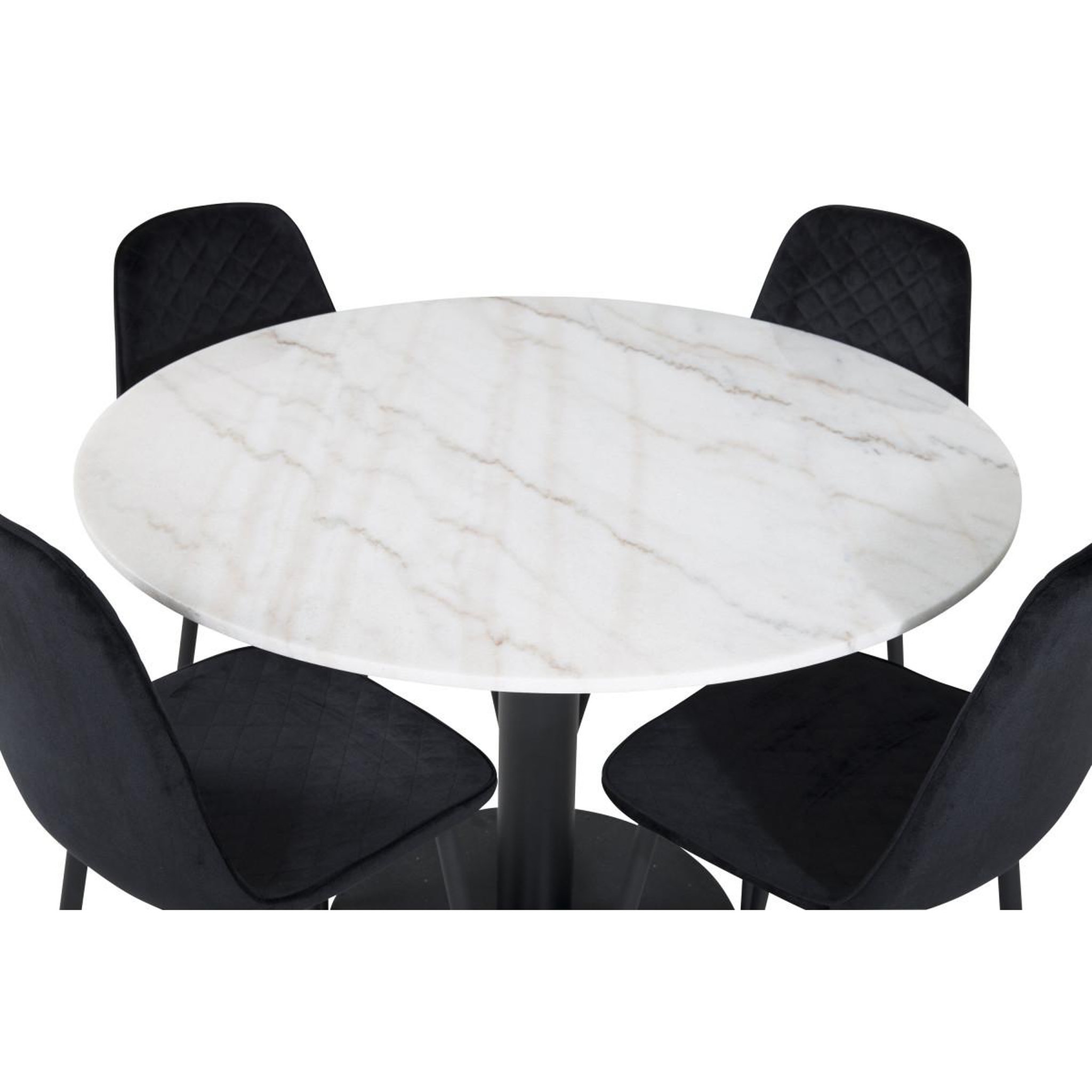 Voir la diapositive 3 : Paris Prix Ensemble Table à Manger & 4 Chaises Design  Estelle I & Polar  106cm Blanc & Noir
