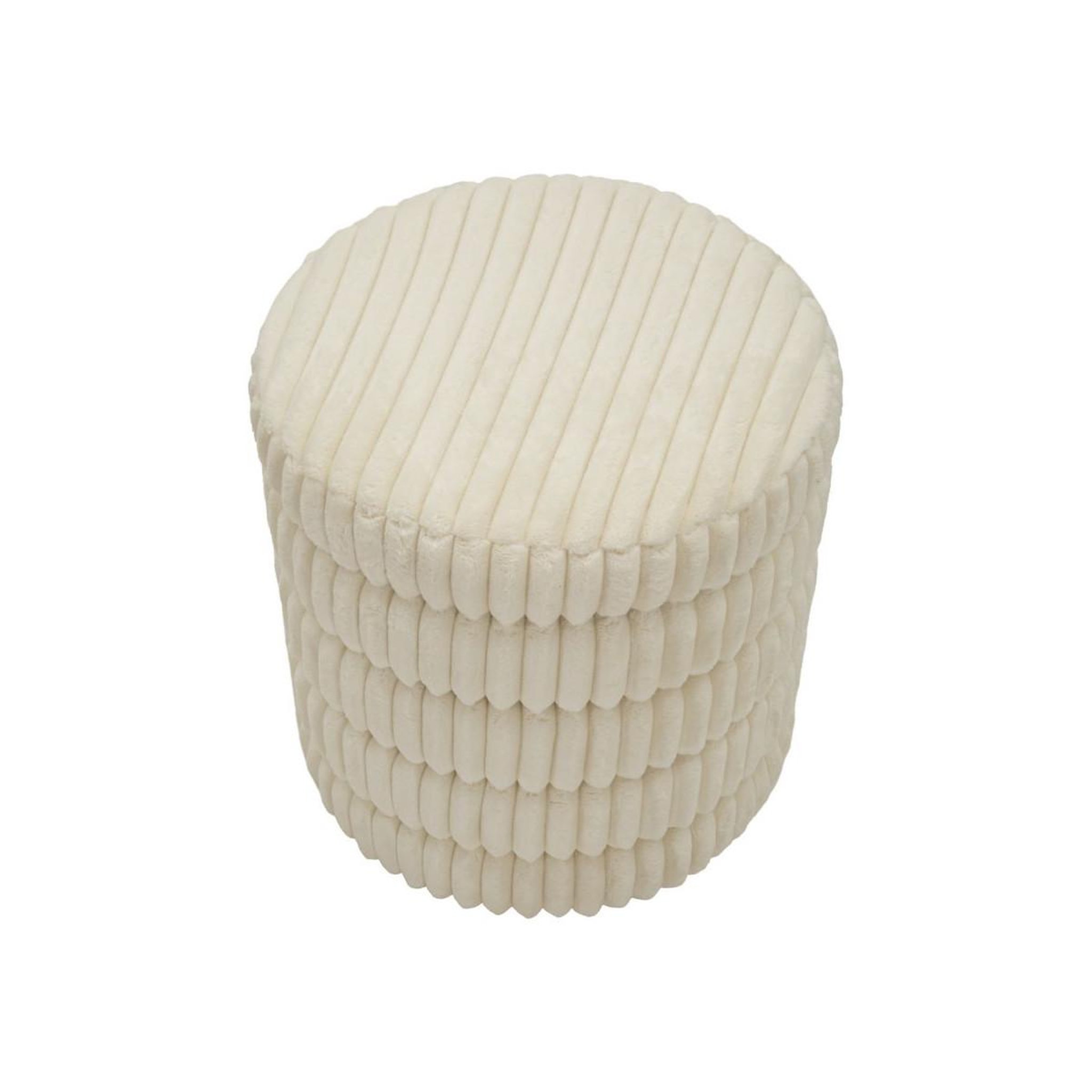 Voir la diapositive 2 : Paris Prix Pouf en tissu côtelé  goteborg levels  46cm blanc