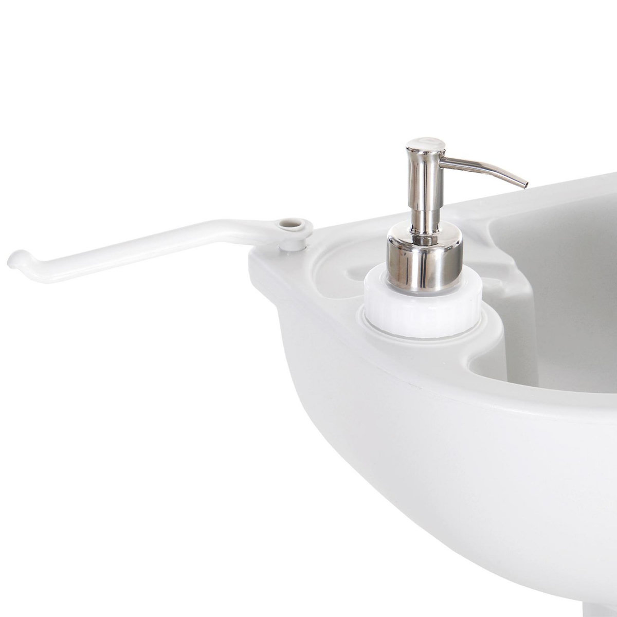 OUTSUNNY Évier à Main Portable Jardin Extérieur Camping Voyager avec Porte-Serviette Réservoir d'eau 17L Pompe à Pied 51 x 33,5 x 103 cm Gris