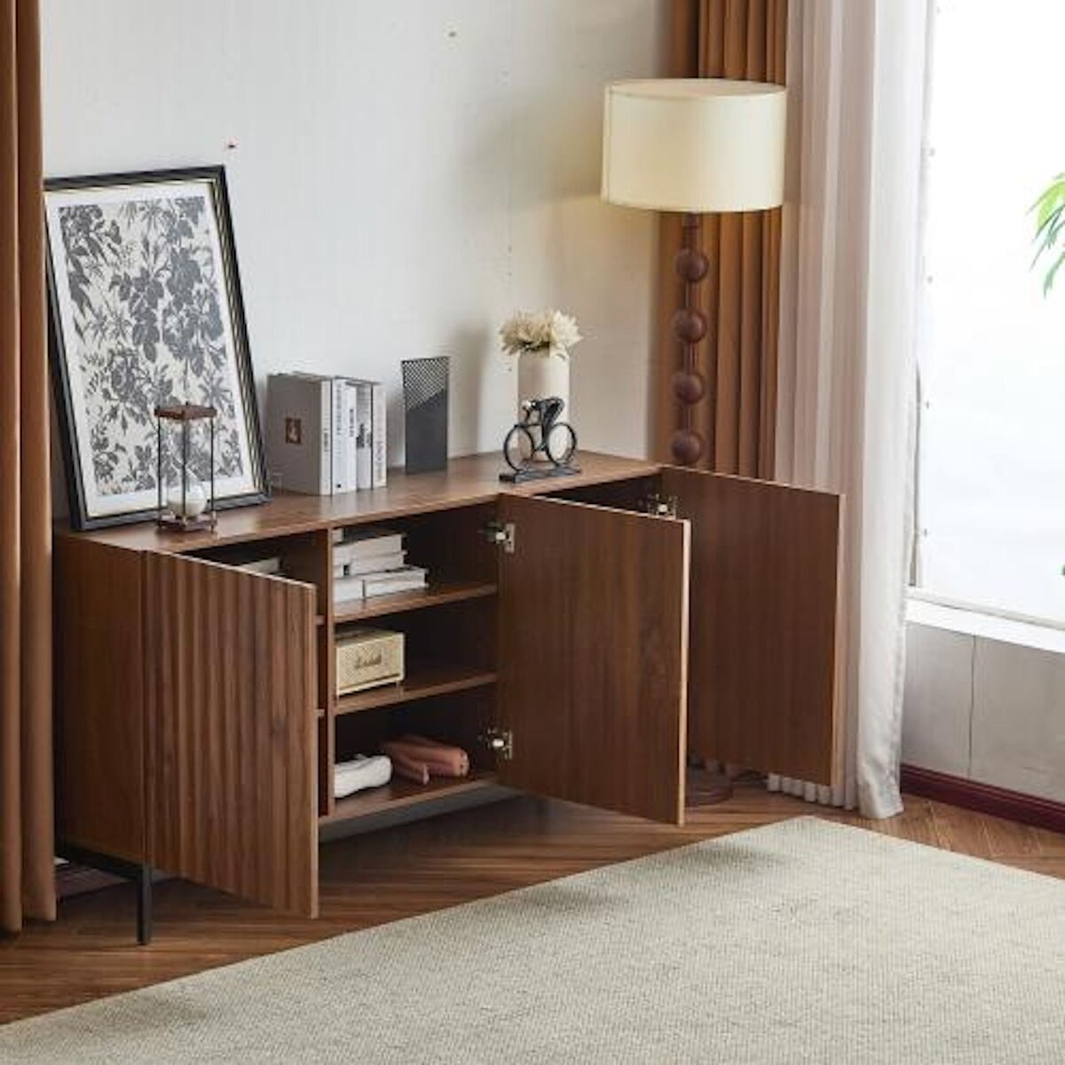 MERAX Buffet 3 porte(s) 0 tiroir(s) - 150 cm naturel mdf