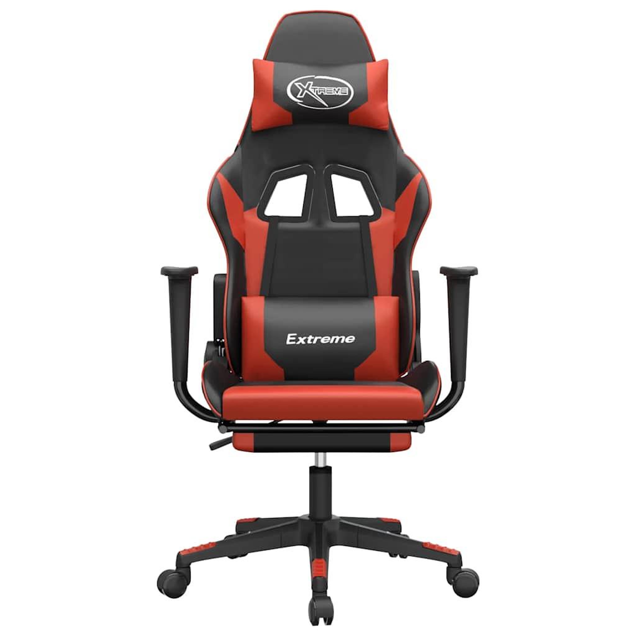 Voir la diapositive 4 : VIDAXL Chaise de jeu de massage et repose-pied Noir rouge Similicuir