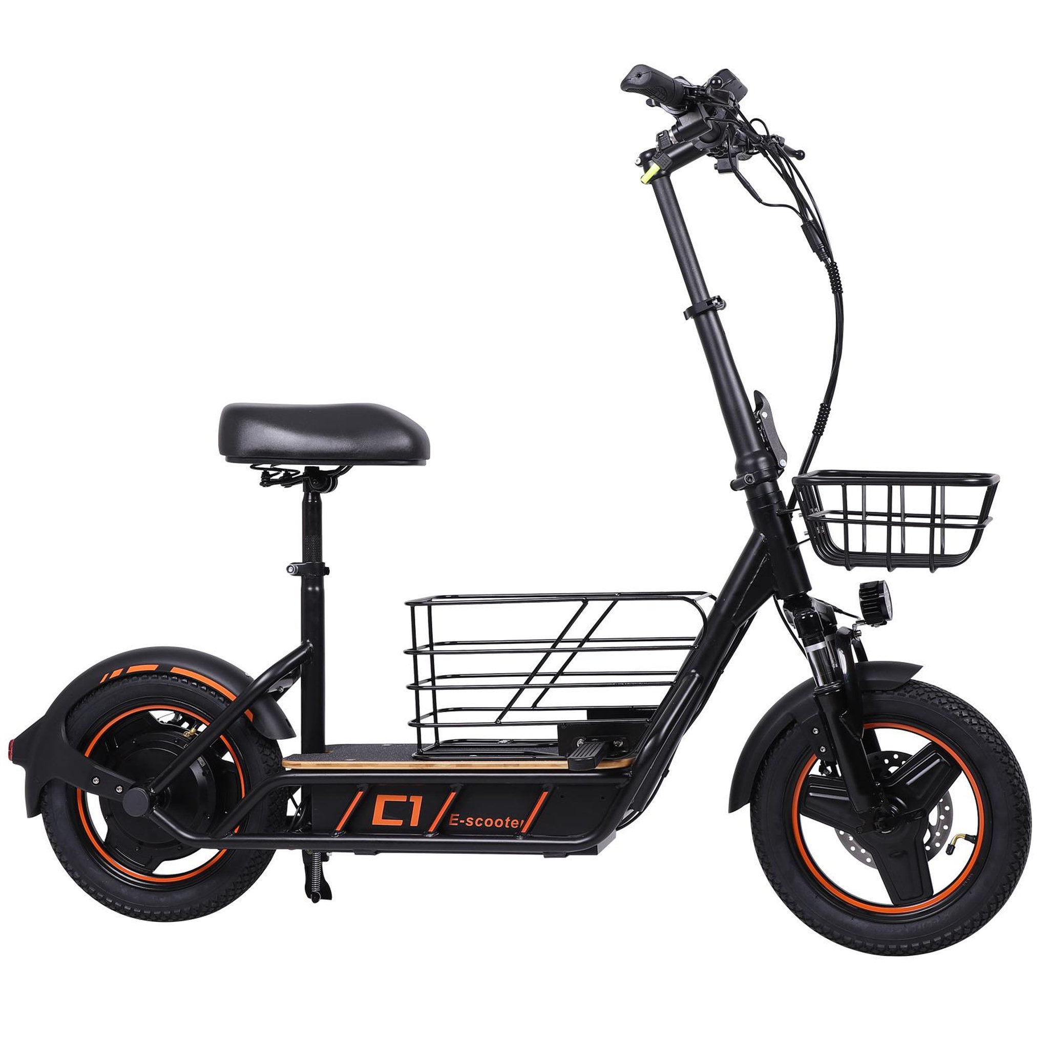 Voir la diapositive 6 : FREEBOY Trottinette électrique freeboy h14 avec siège et panier, autonomie de 35 km, pneus de 14 pouces