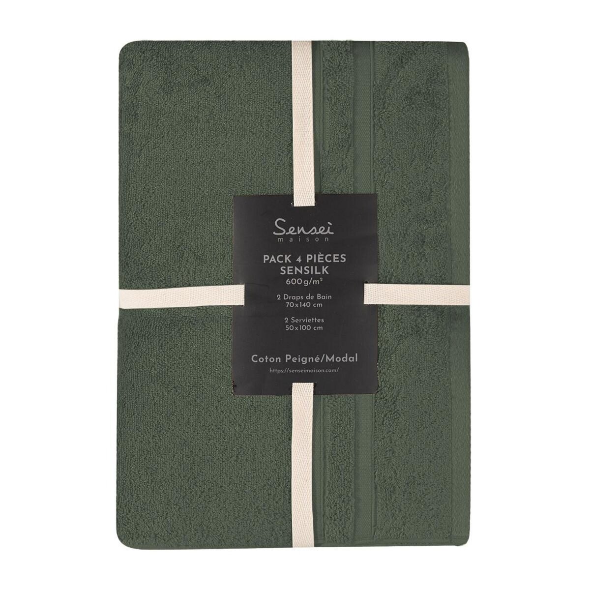 Sensei Maison Ensemble de bain 4 pièces 600 g/m² SENSILK