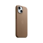 APPLE Coque iPhone 15 MagSafe tissage fin Taupe
