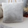 Voir la diapositive 3 : Paris Prix Coussin Déco Imitation Fourrure  Rabbit  40x40cm Gris