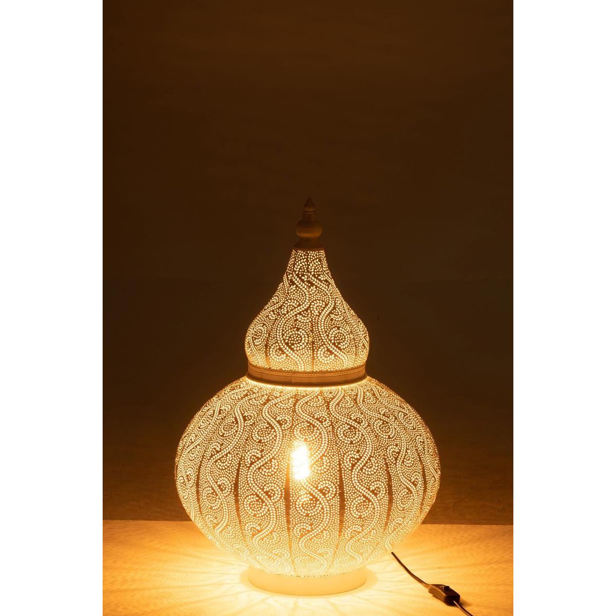 Voir la diapositive 4 : J-LINE Lampe à poser en métal  aladin  59cm blanc