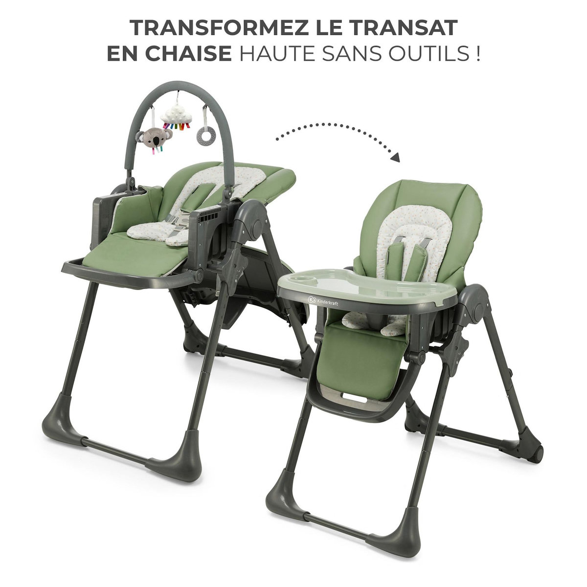 KINDERKRAFT Chaise haute 2en1 TUMMIE