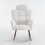 Voir la diapositive 5 : MERAX Fauteuil à Bascule Rocking Chair Fauteuil Relax Avec Têtière Blanc