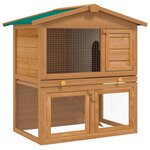 VIDAXL Clapier d'exterieur Enclos pour petits animaux 3 portes Bois