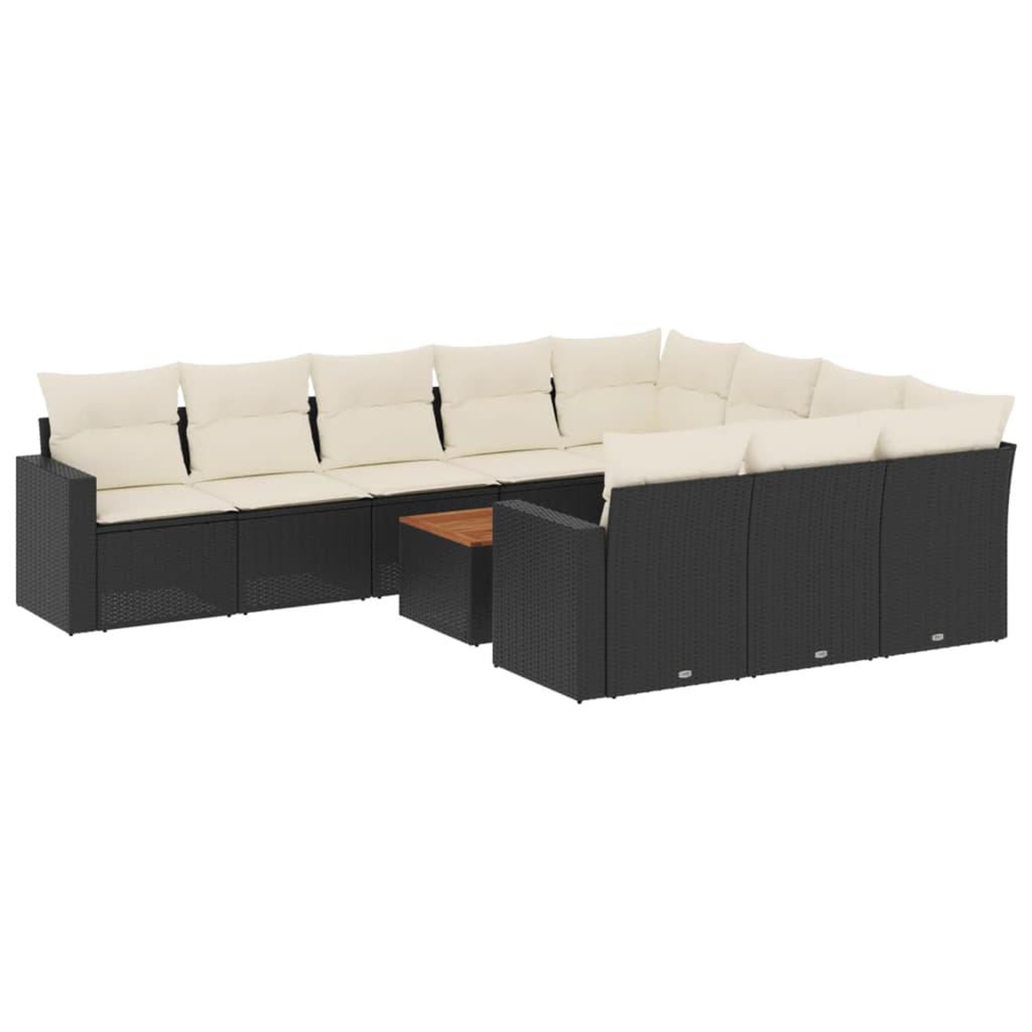 Voir la diapositive 2 : VIDAXL Salon de jardin 11 pcs avec coussins noir resine tressee