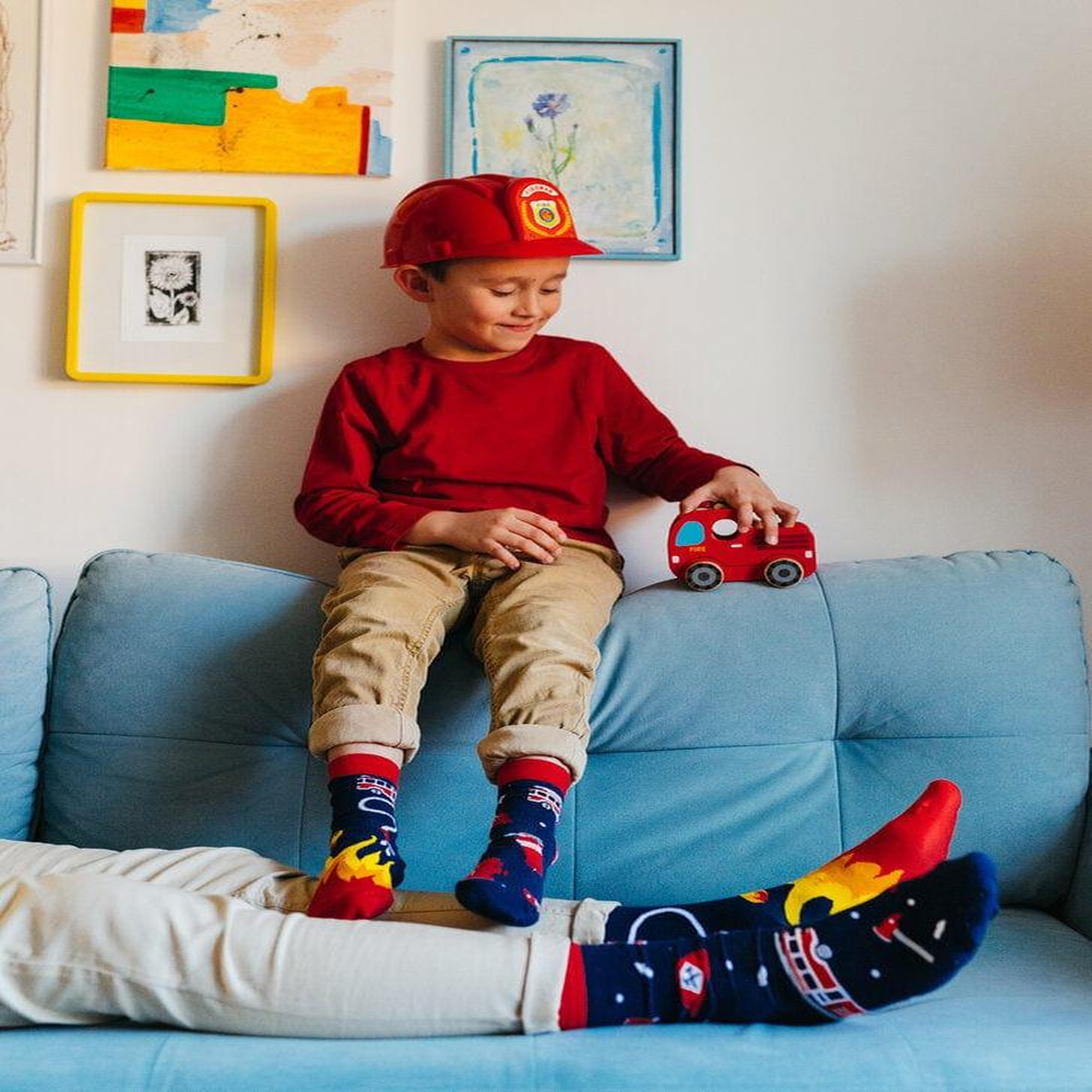 Voir la diapositive 4 : DEDOLES Chaussettes enfants sapeur-pompier