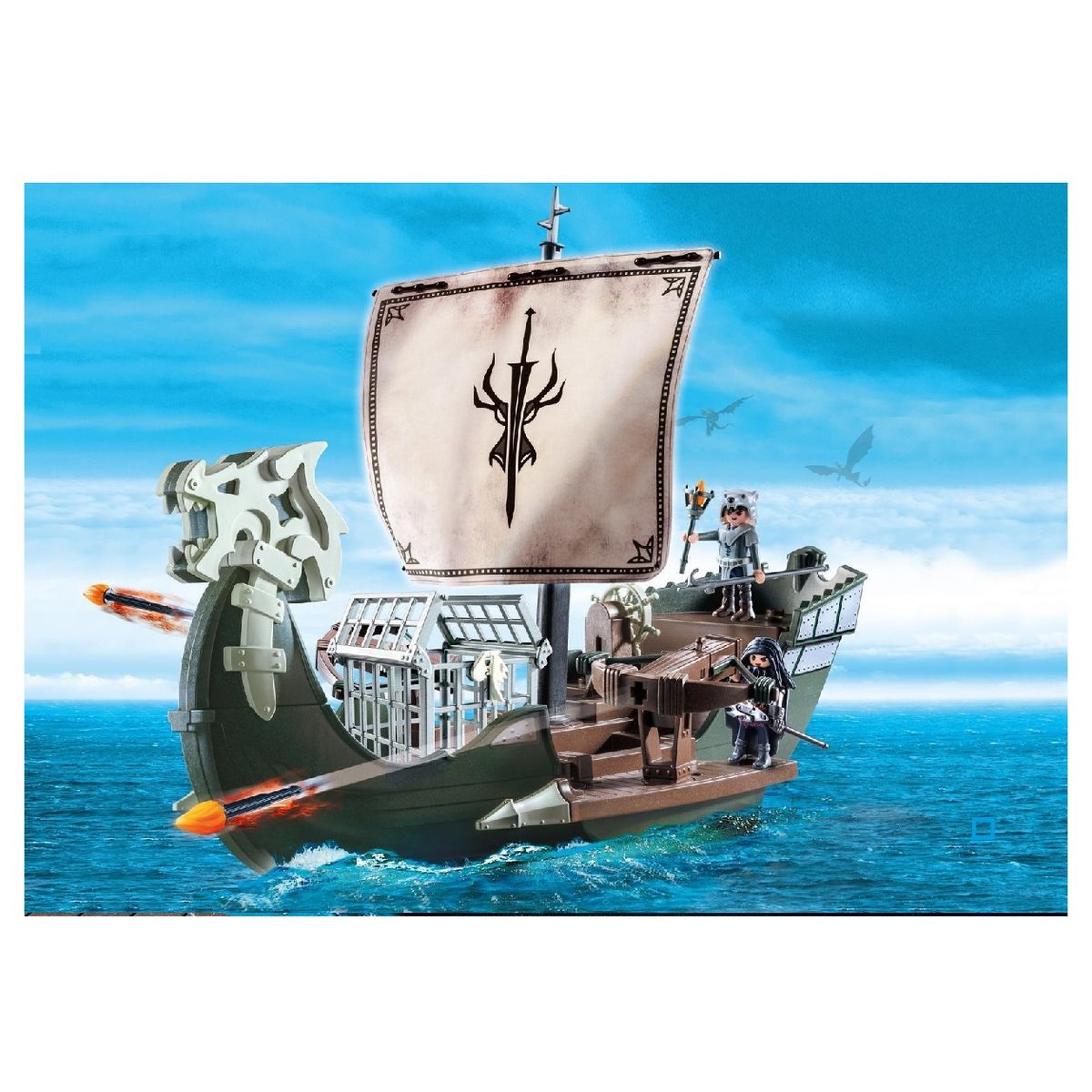 PLAYMOBIL 9244 - Dragons - Drago et vaisseau d'attaque 