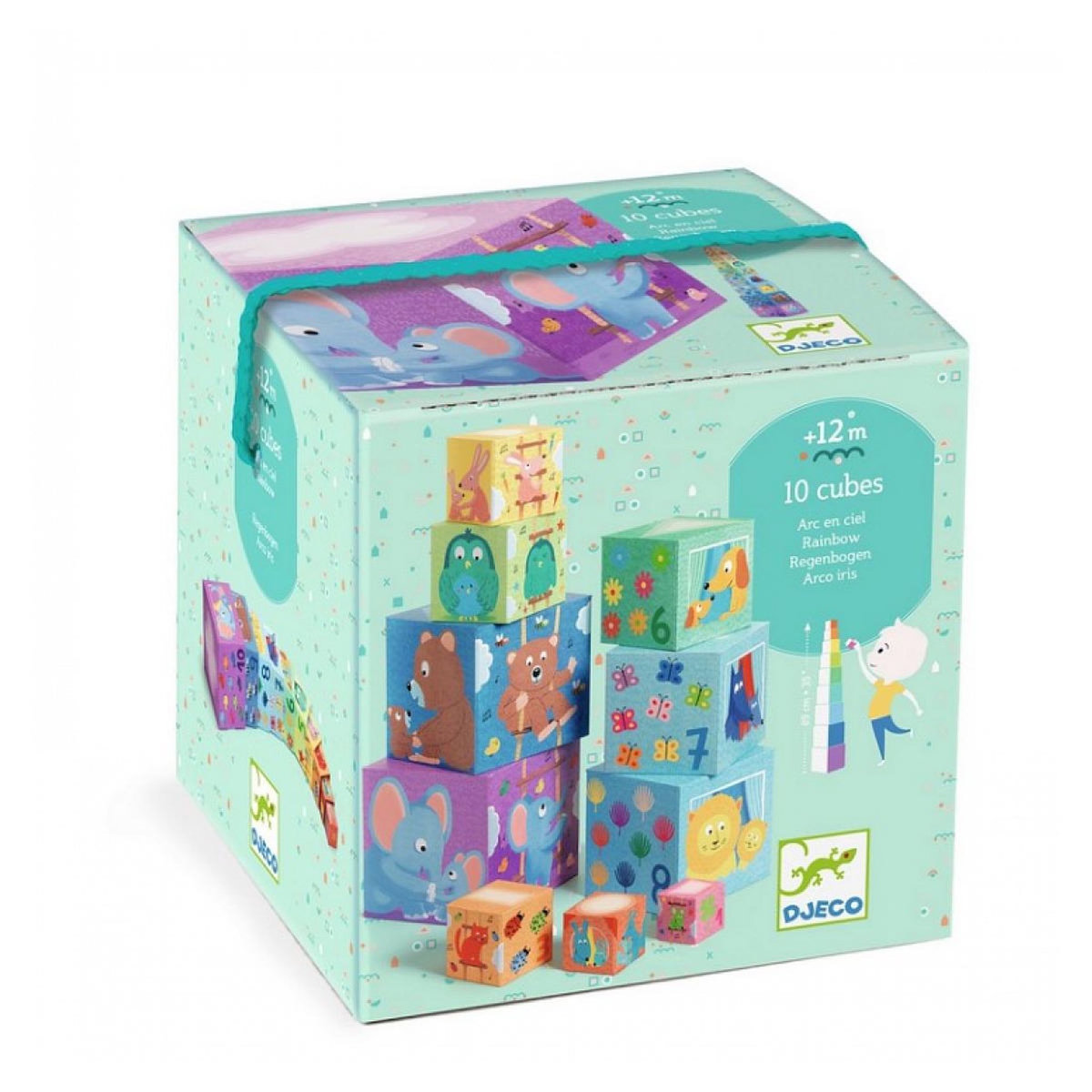 Djeco Cubes à empiler arc en ciel