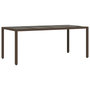 Voir la diapositive 2 : VIDAXL Table de jardin avec dessus en verre marron resine tressee