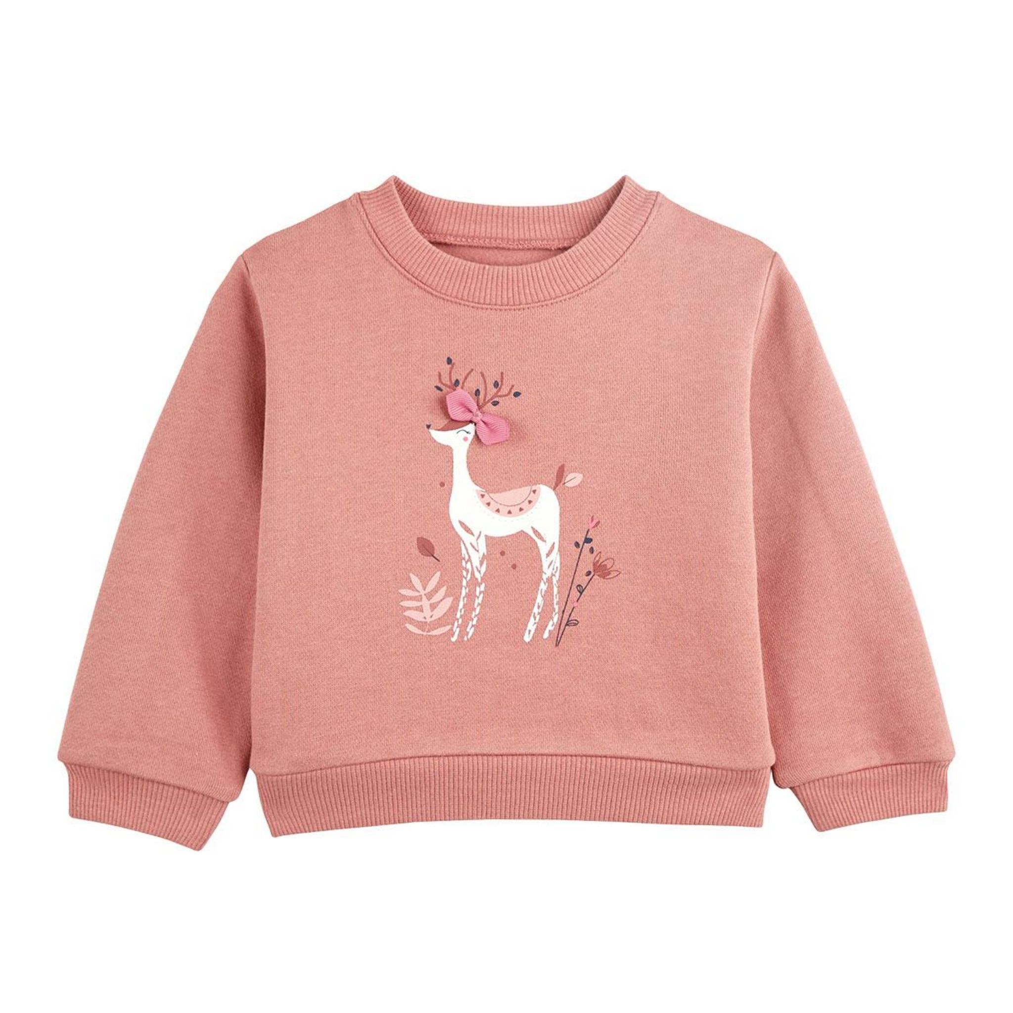 Petit Béguin - Sweat-shirt Enfant En Molleton Doux Oscar - Écru Et Bleu - Label OEKO-TEX - Style Félin