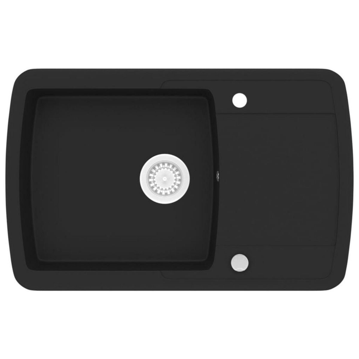 VIDAXL Evier de cuisine en granit Bac unique Noir