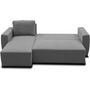 Voir la diapositive 4 : MARKET24 Canapé d'angle convertible réversible 3 a 4 places - PHARELL - Tissu anthracite - Coffre de rangement - L 224 x P 155 x H 85 c
