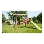 Soulet Portique balançoire avec toboggan - Bois - H1.95m - MURIER