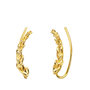 Voir la diapositive 1 : L'ATELIER D'AZUR Boucles d'Oreilles Or 18 Carats 750 Jaune - Contours Grimpeurs - Feuilles