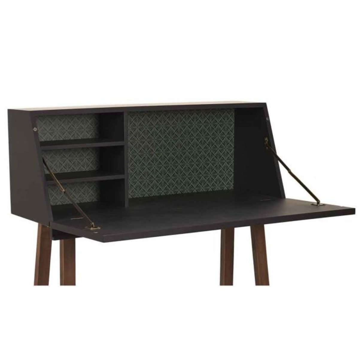 Paris Prix Bureau Cabinet Design  Emile  104cm Vert & Marron
