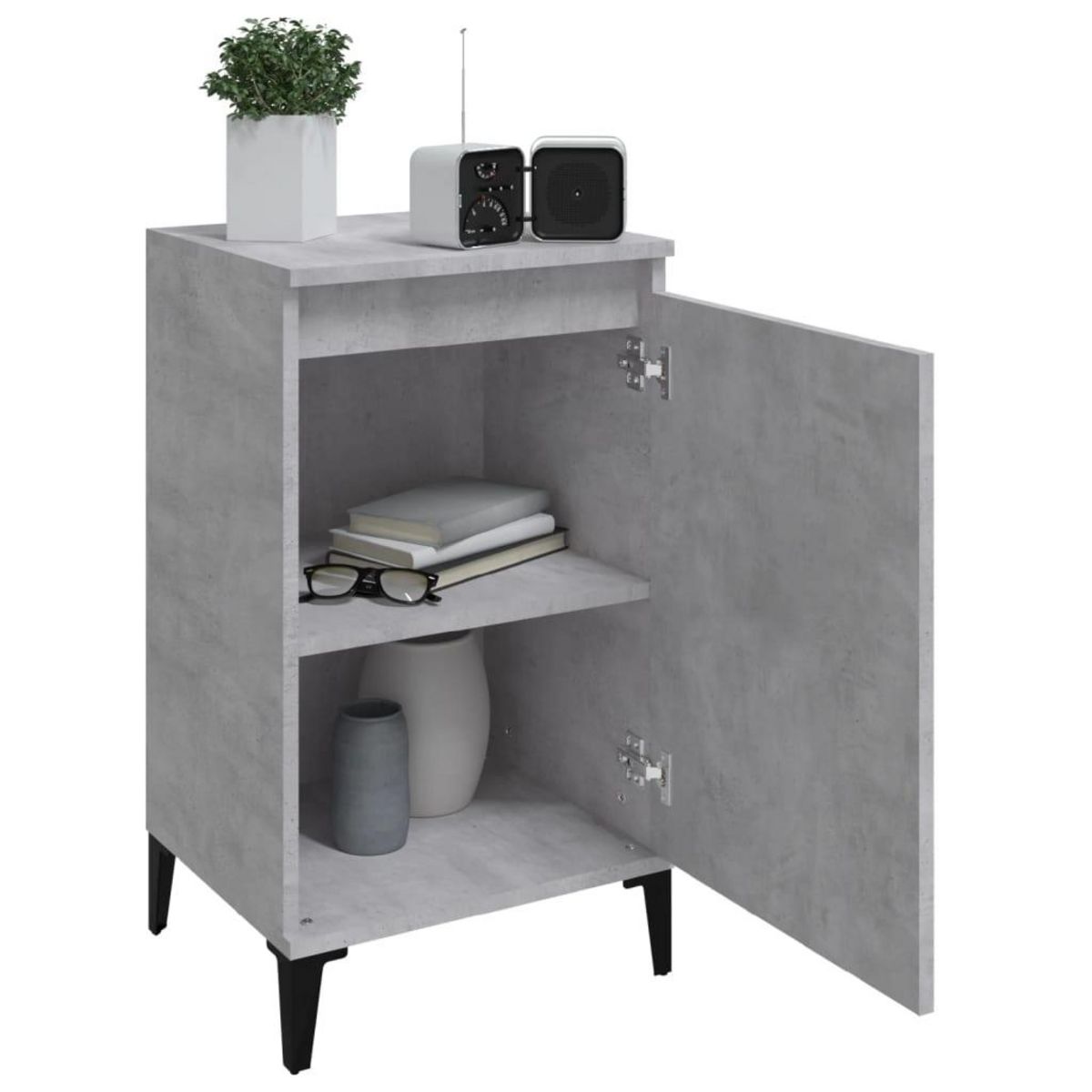 VIDAXL Table de chevet gris beton 40x35x70 cm bois d'ingenierie