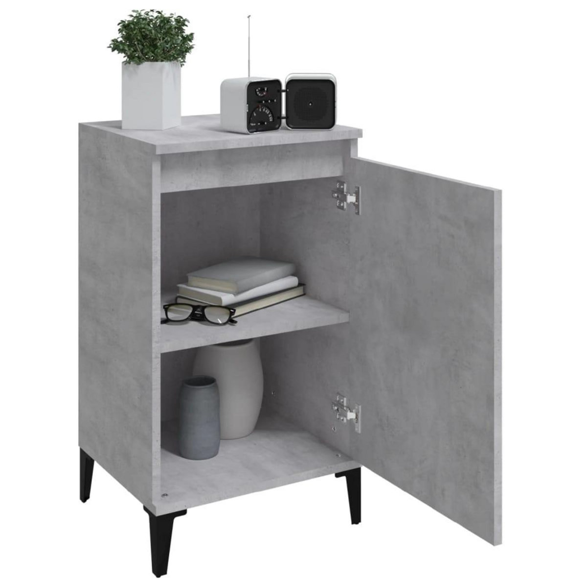 VIDAXL Table de chevet gris beton 40x35x70 cm bois d'ingenierie