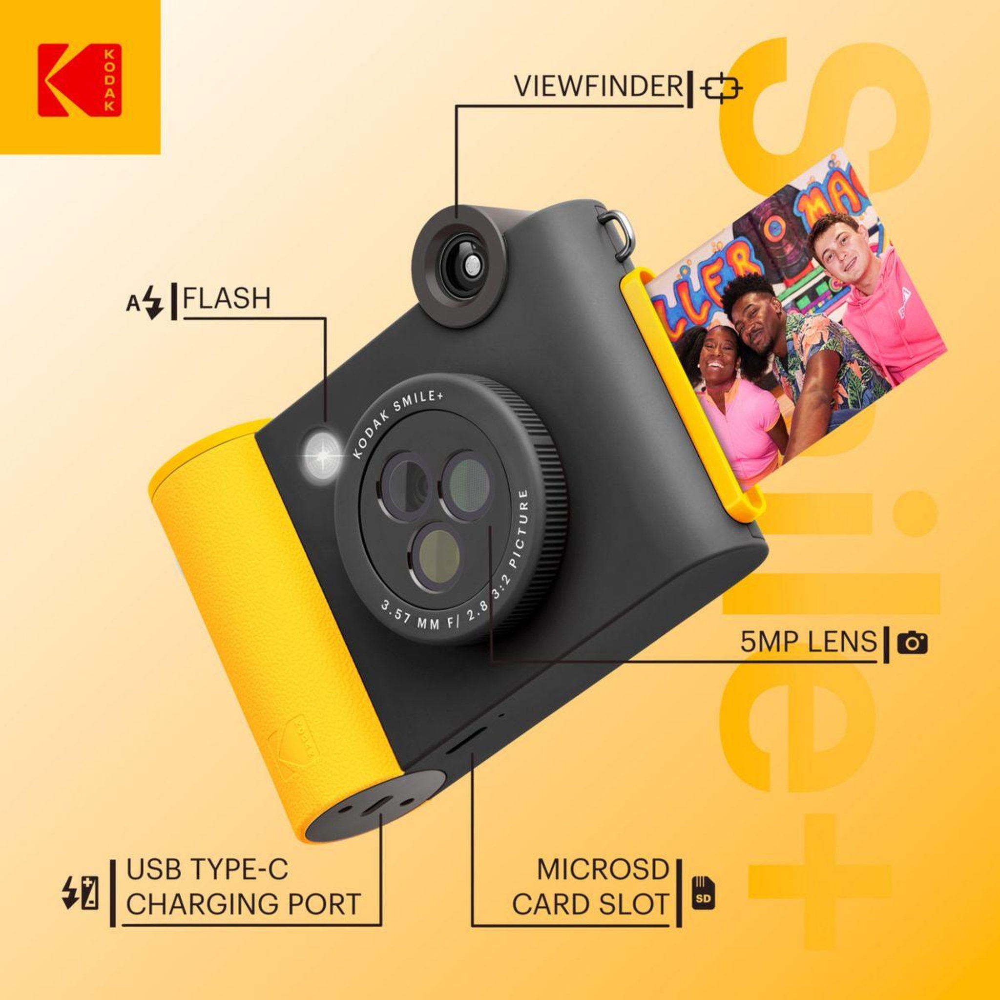 Voir la diapositive 4 : Kodak Appareil photo Instantané Smile+
