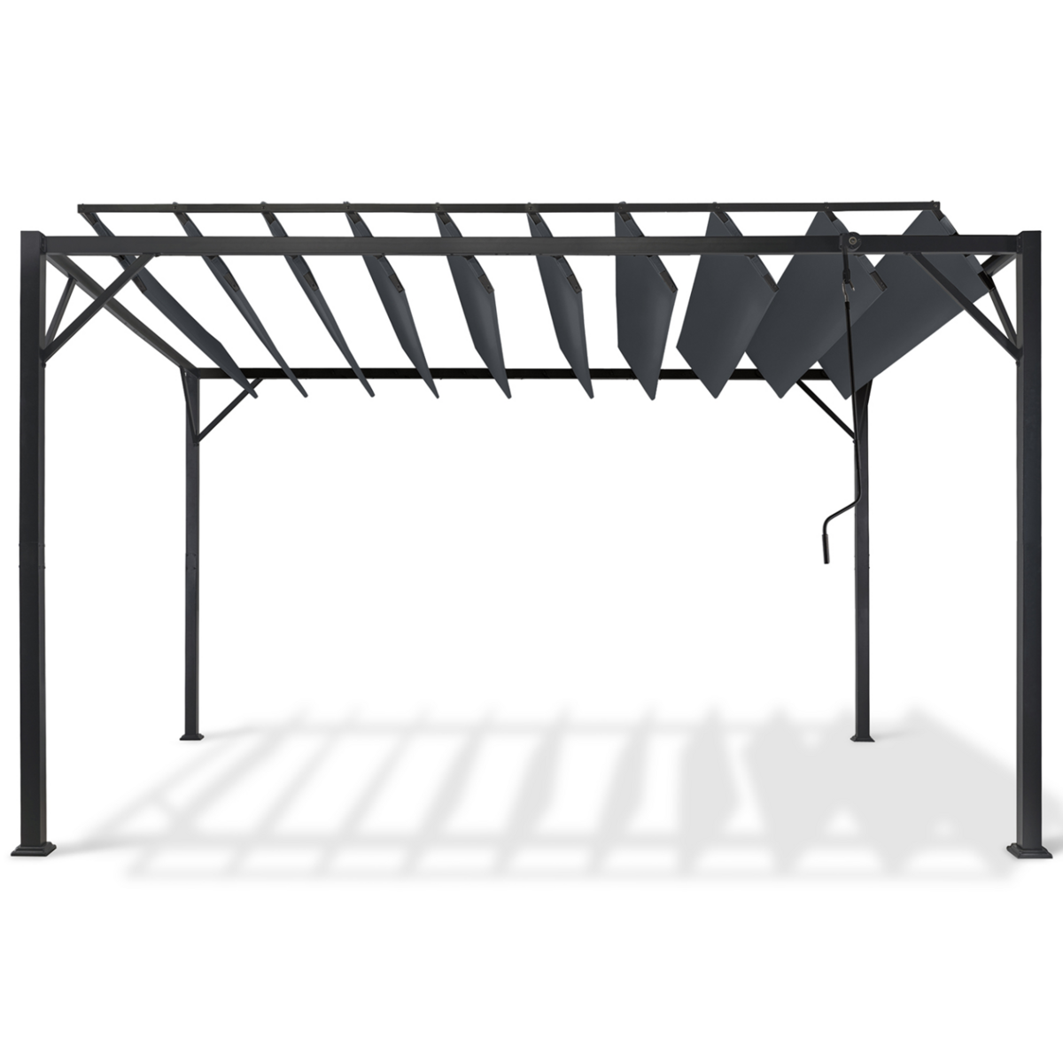 ID MARKET Pergola lames orientables 3x4 M gris anthracite
