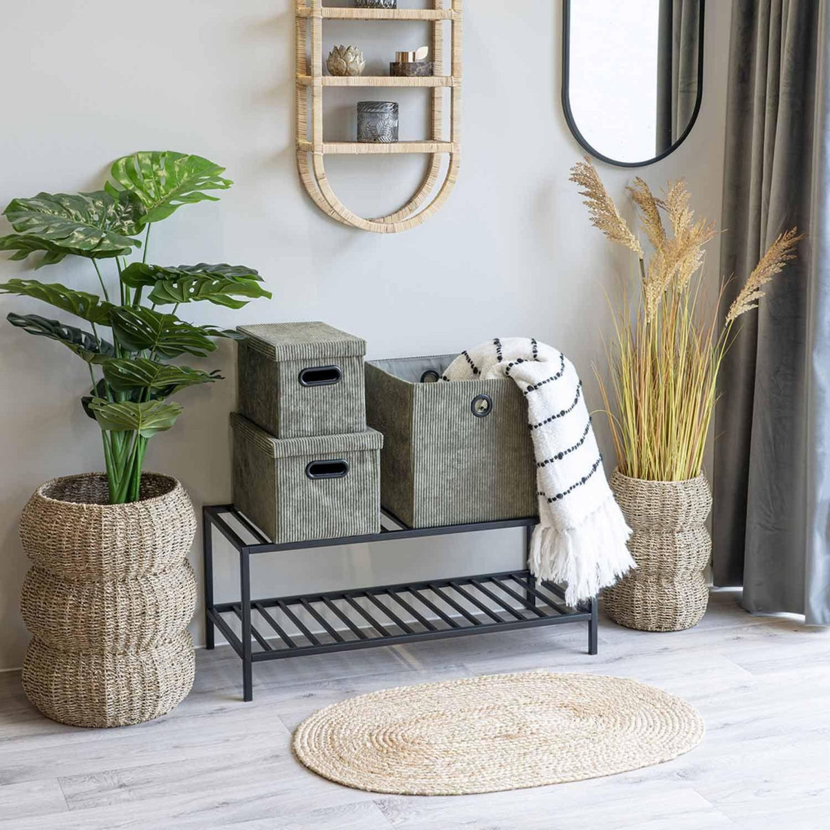 HOUSE NORDIC Tapis ovale en jute naturel 50 x 80 cm