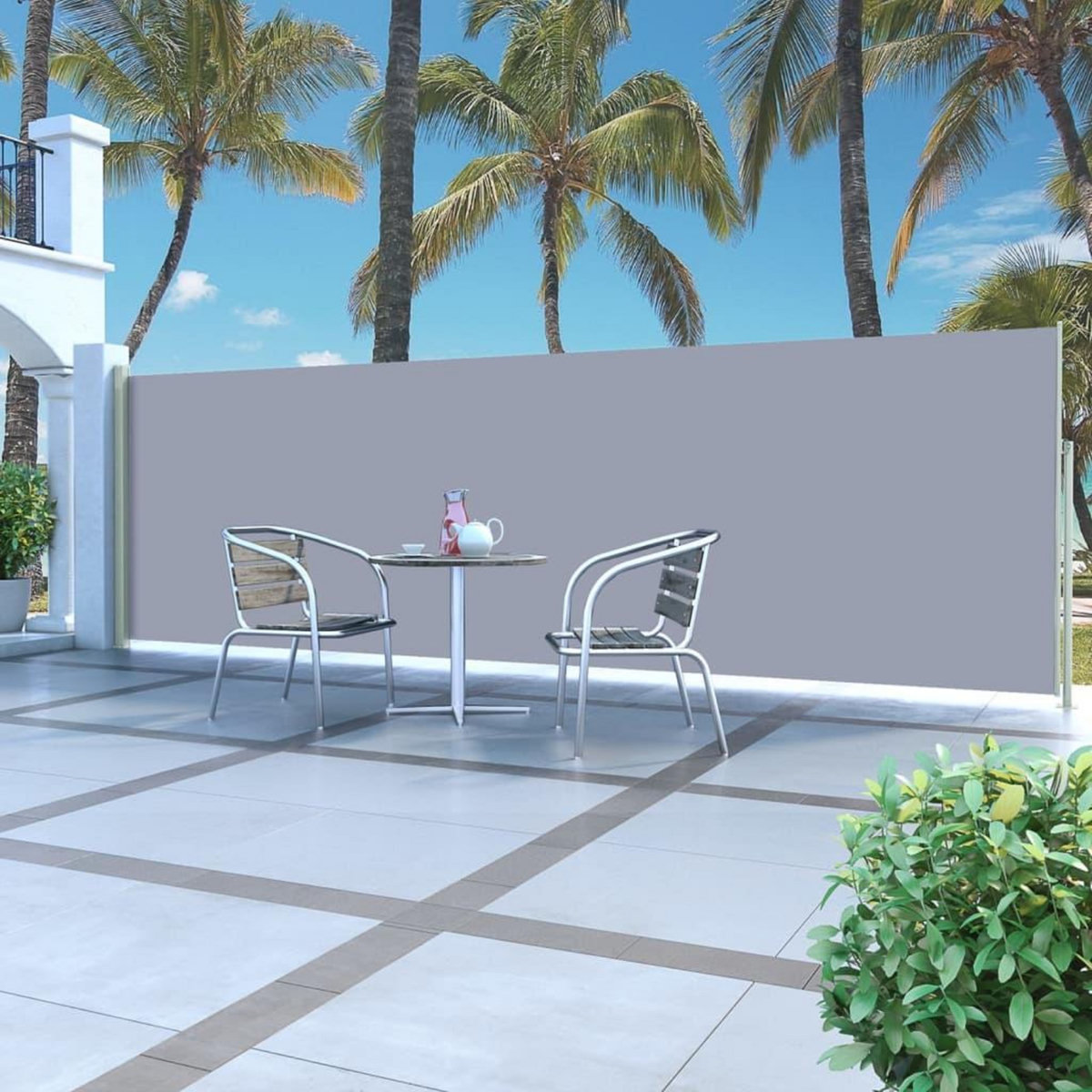 VIDAXL Auvent lateral retractable 160 x 500 cm Gris