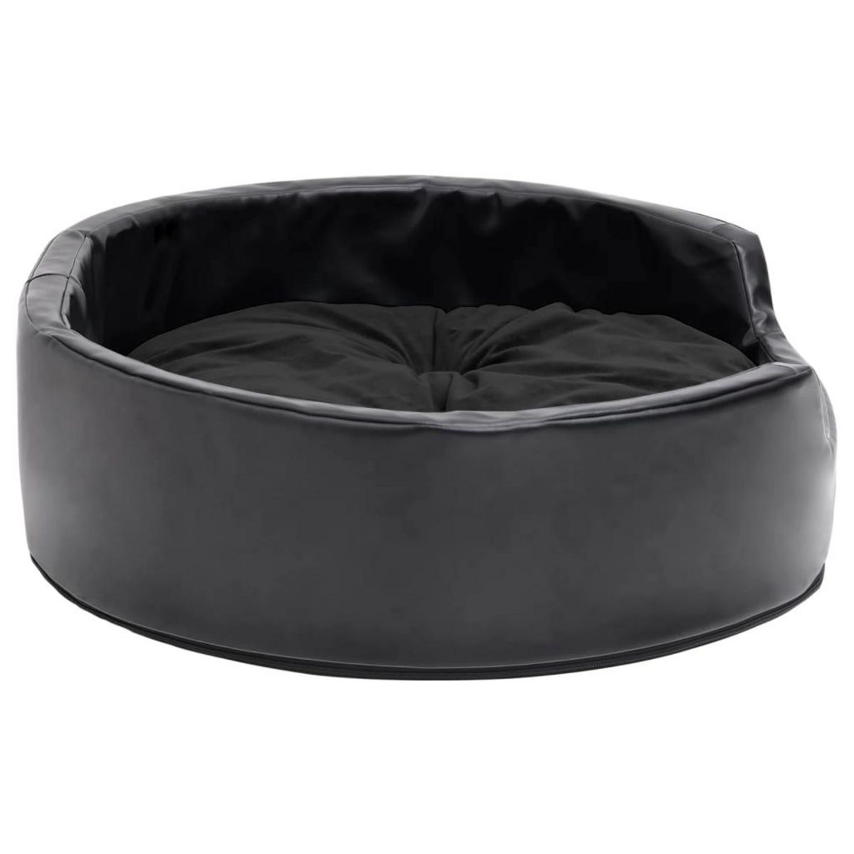 VIDAXL Lit pour chiens Noir 69x59x19 cm Peluche et similicuir