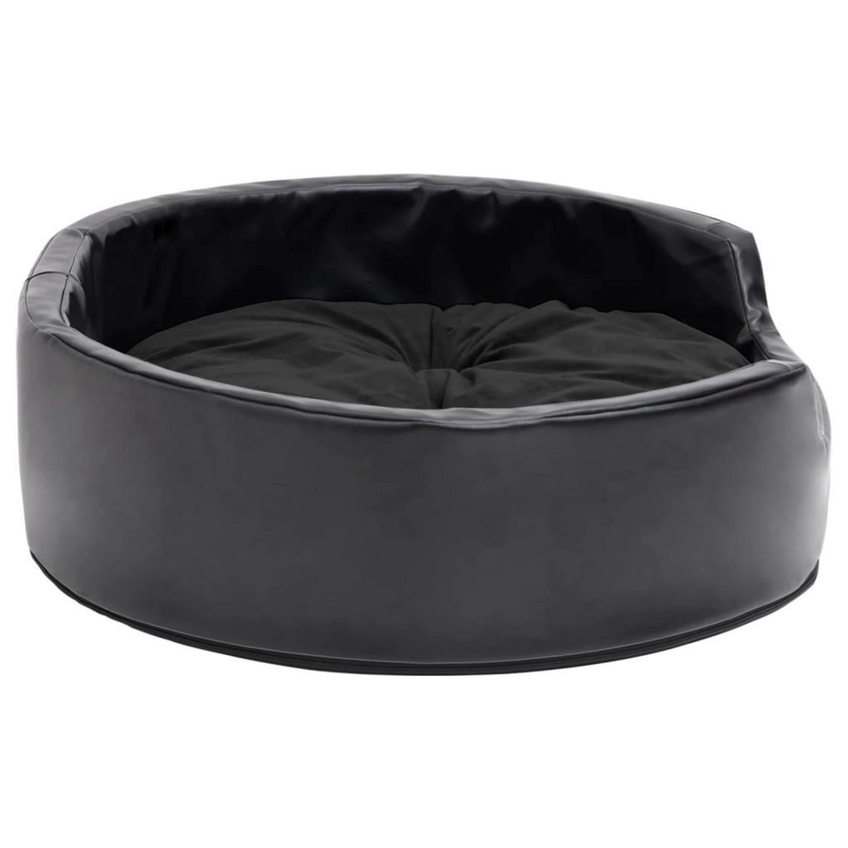 VIDAXL Lit pour chiens Noir 69x59x19 cm Peluche et similicuir