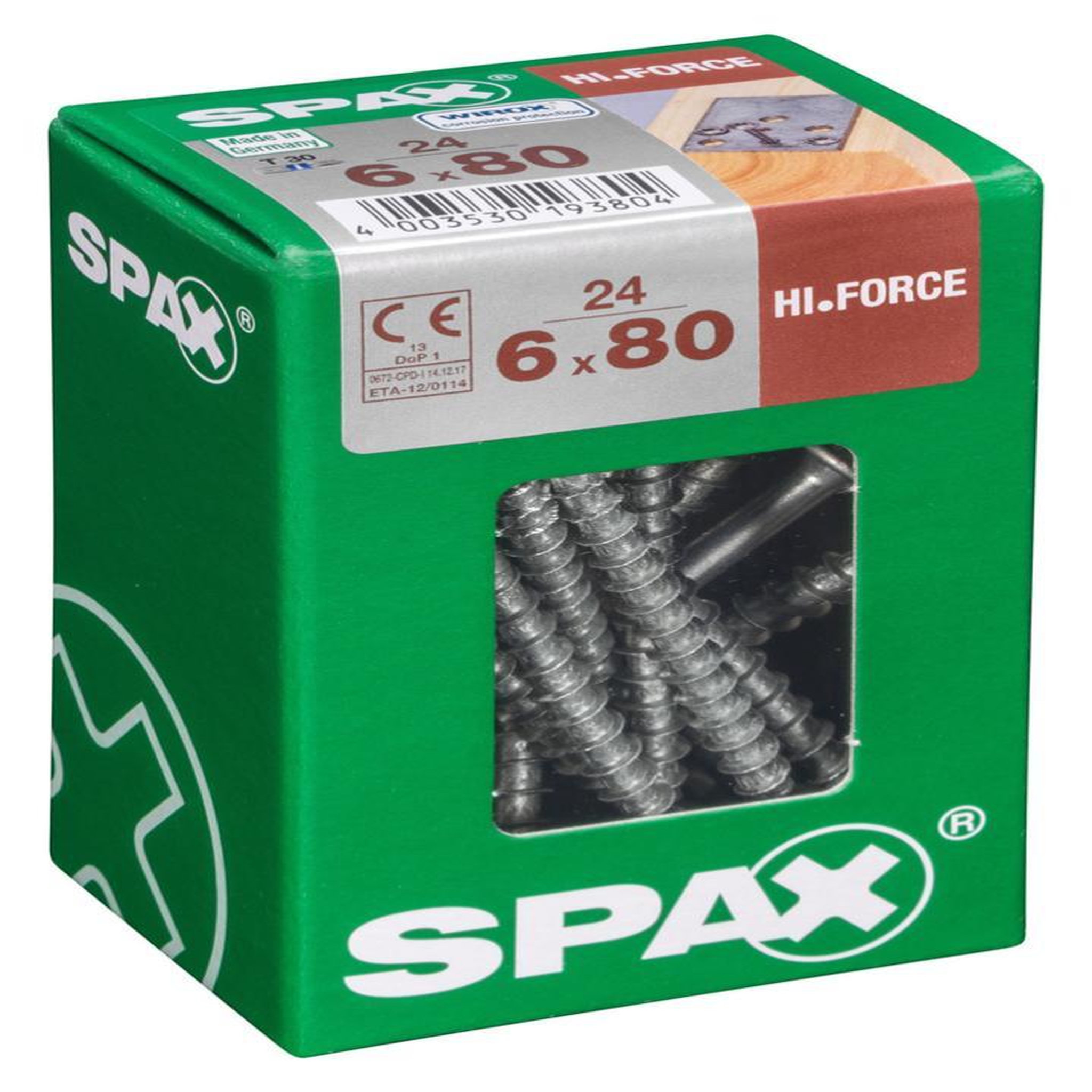 CENTRALE BRICO Lot de 24 vis acier tête fraisée bombée torx SPAX, Diam.6 mm x L.80 mm