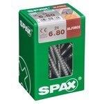 CENTRALE BRICO Lot de 24 vis acier tête fraisée bombée torx SPAX, Diam.6 mm x L.80 mm