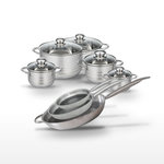 ELO Lot de 4 Faitouts Elo Relief Solution 12/14/16/20/24 cm et 3 Poêles 24/28/32 cm