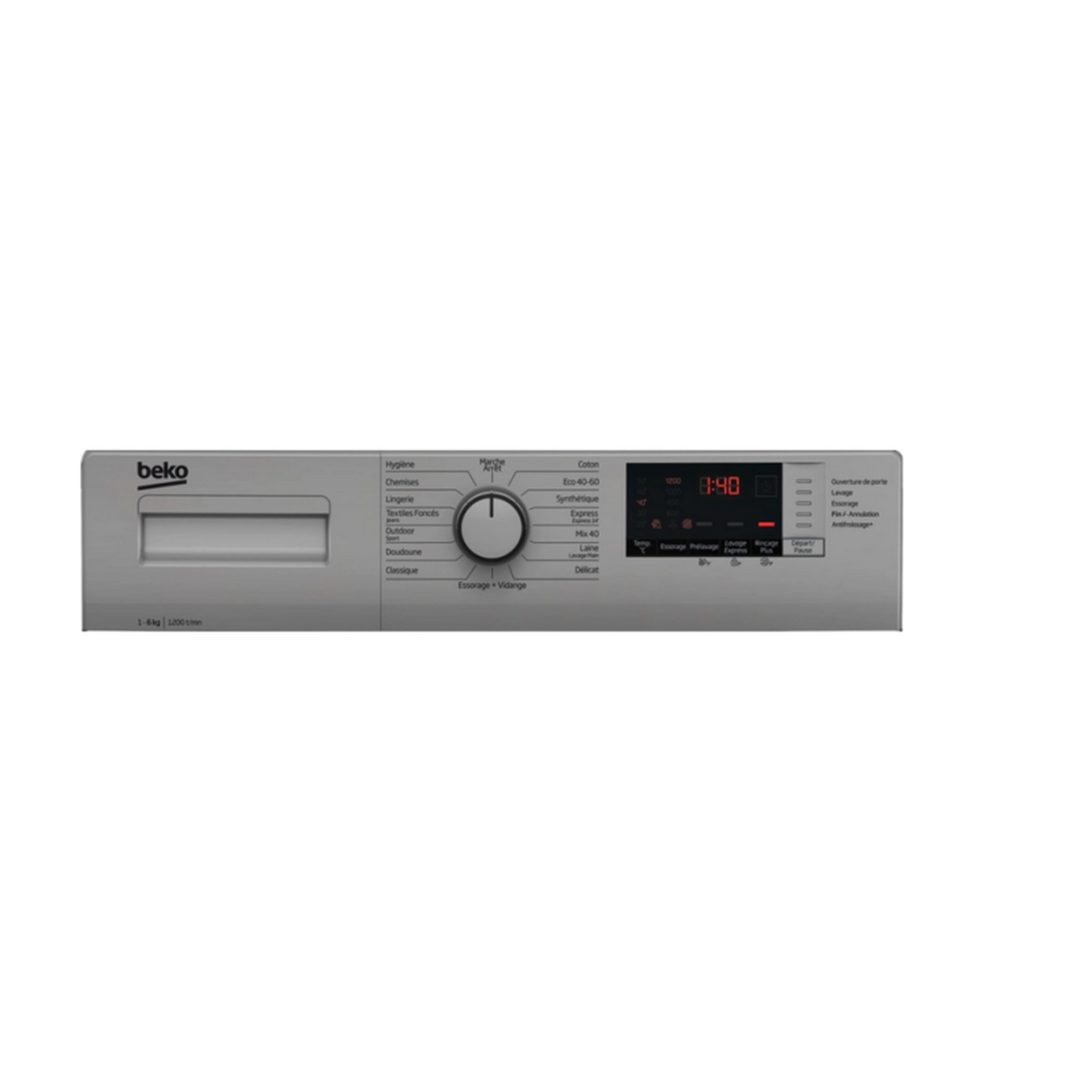 Voir la diapositive 6 : Beko Lave-linge frontal 6kg 1200 tours/min - WUE6612S1S
