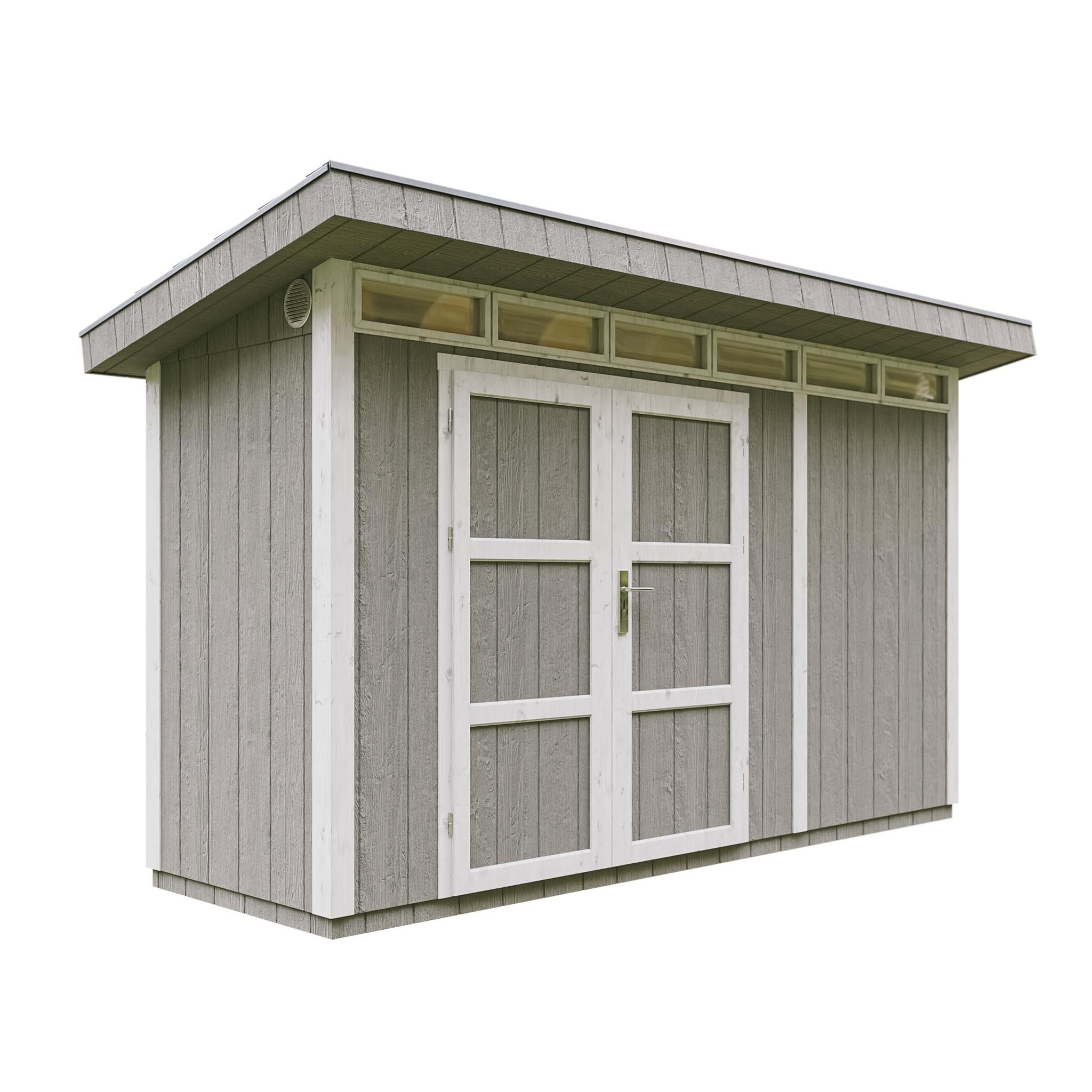 Voir la diapositive 1 : TIMBELA Abri de Jardin Qualité Premium 4m²L161xL412xH239cm avec sol, bardeaux bitumineux M902A
