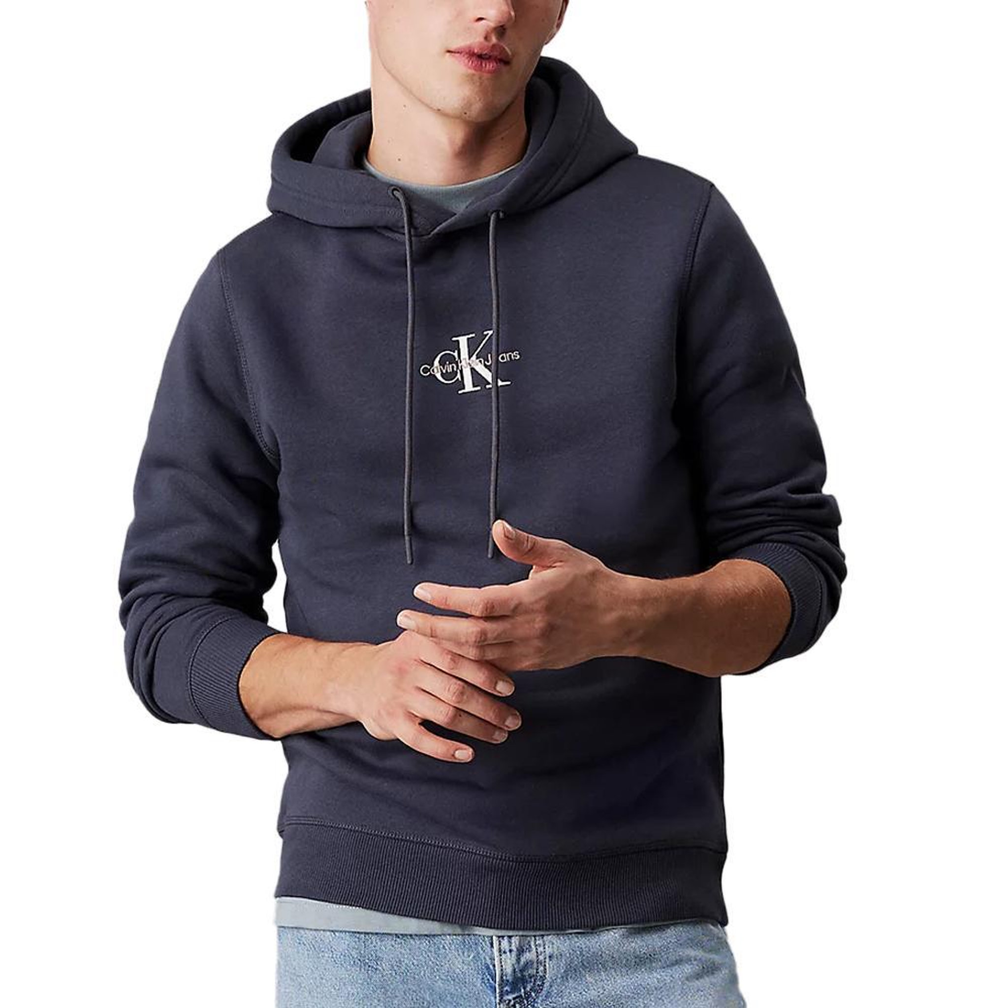 CALVIN KLEIN JEANS Sweat Marine Homme Calvin Klein Jeans Monologo. Coloris disponibles : Bleu