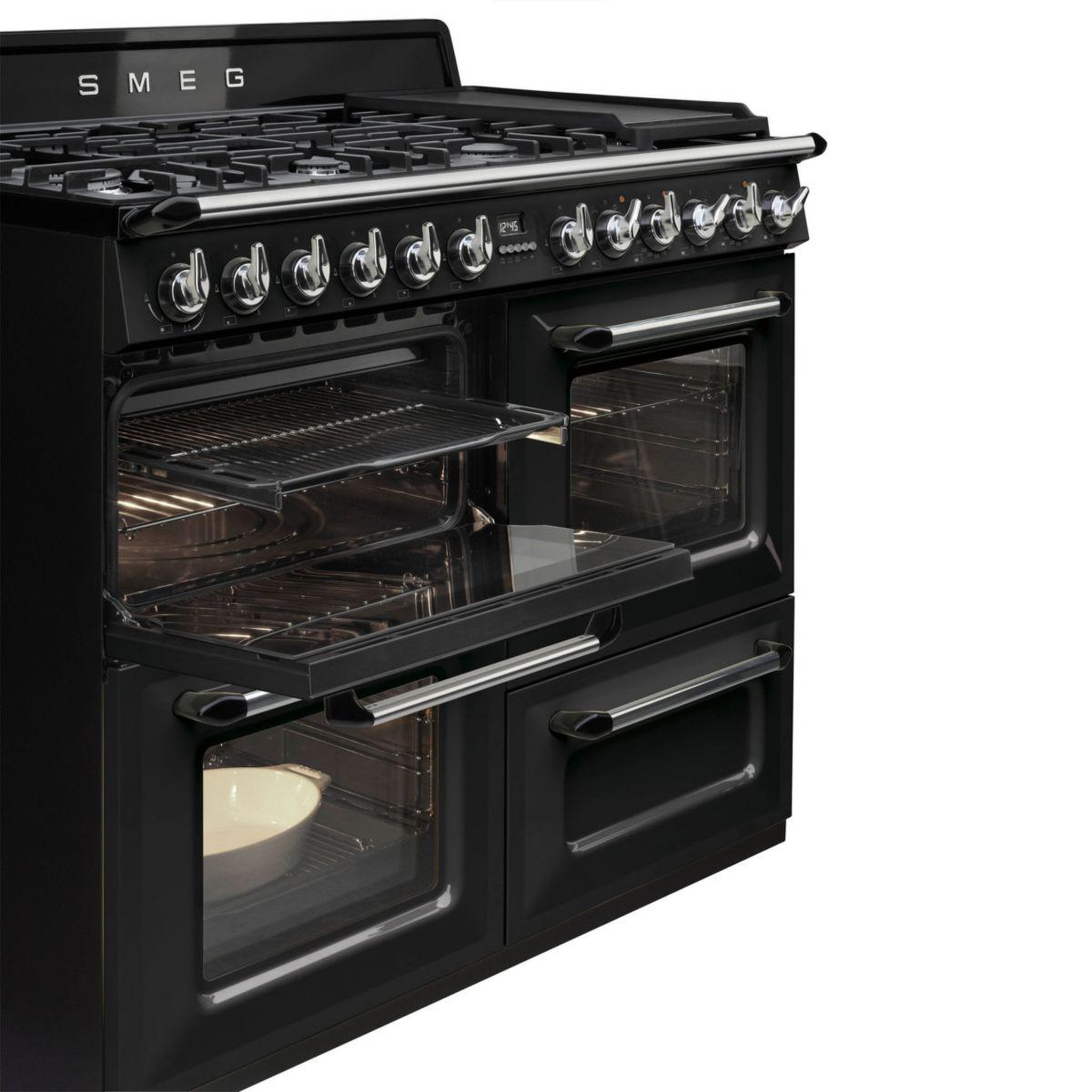 Voir la diapositive 2 : SMEG Piano de cuisson gaz tr4110bl1