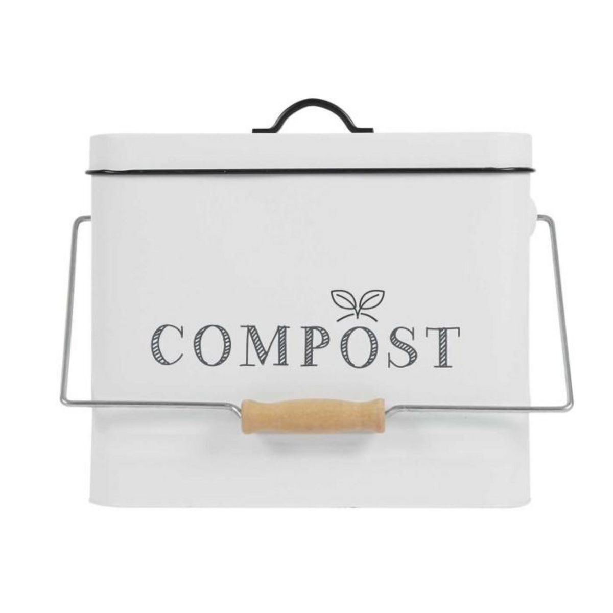 Paris Prix Poubelle en Métal  Compost  10L Blanc