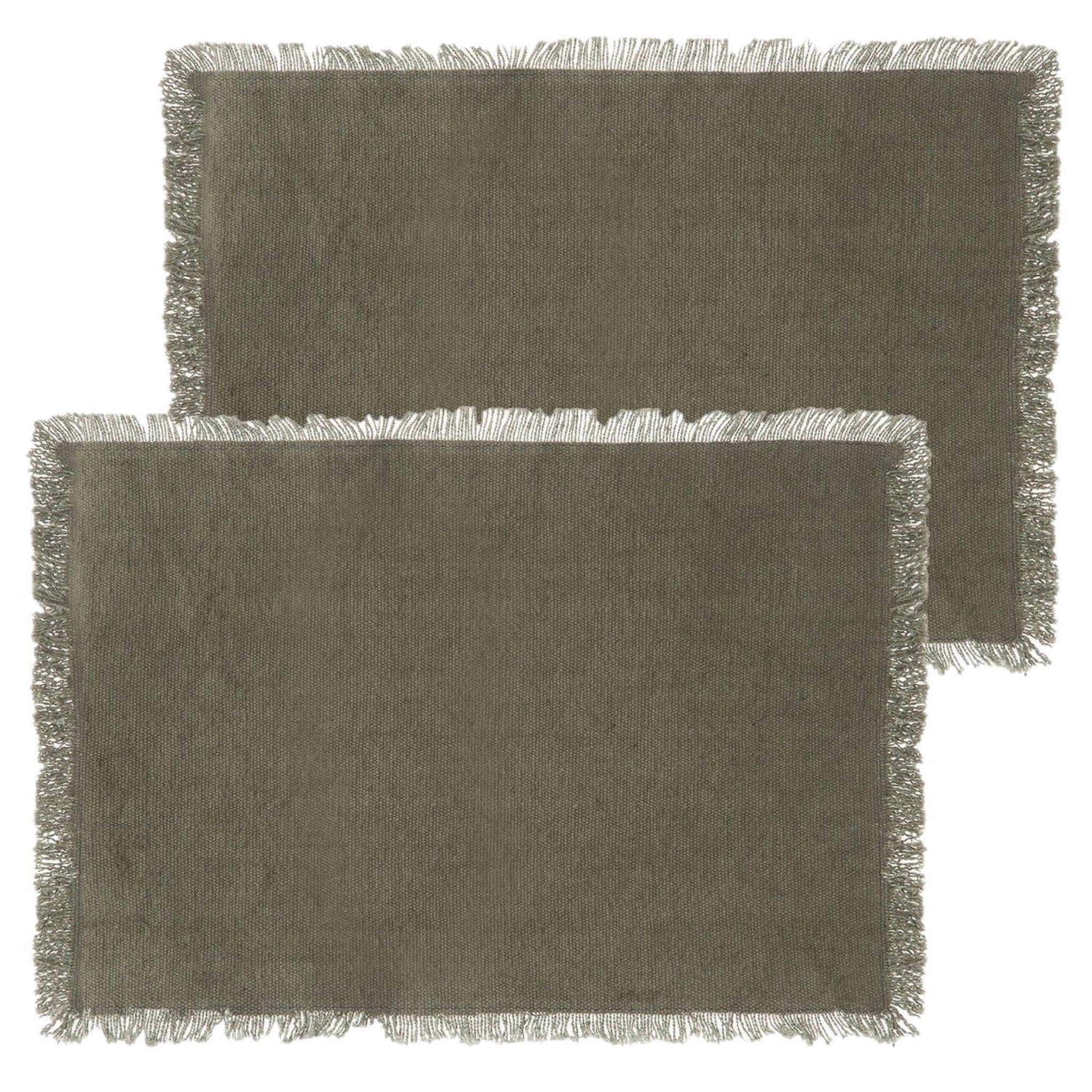 Voir la diapositive 1 : TOILINUX Lot de 2 sets de table en coton MAHA