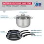Voir la diapositive 2 : ELO Ensemble de 3 Poêles de cuisson 20, 24 et 28 cm et 1 faitout 24 cm Elo Prima Brillant
