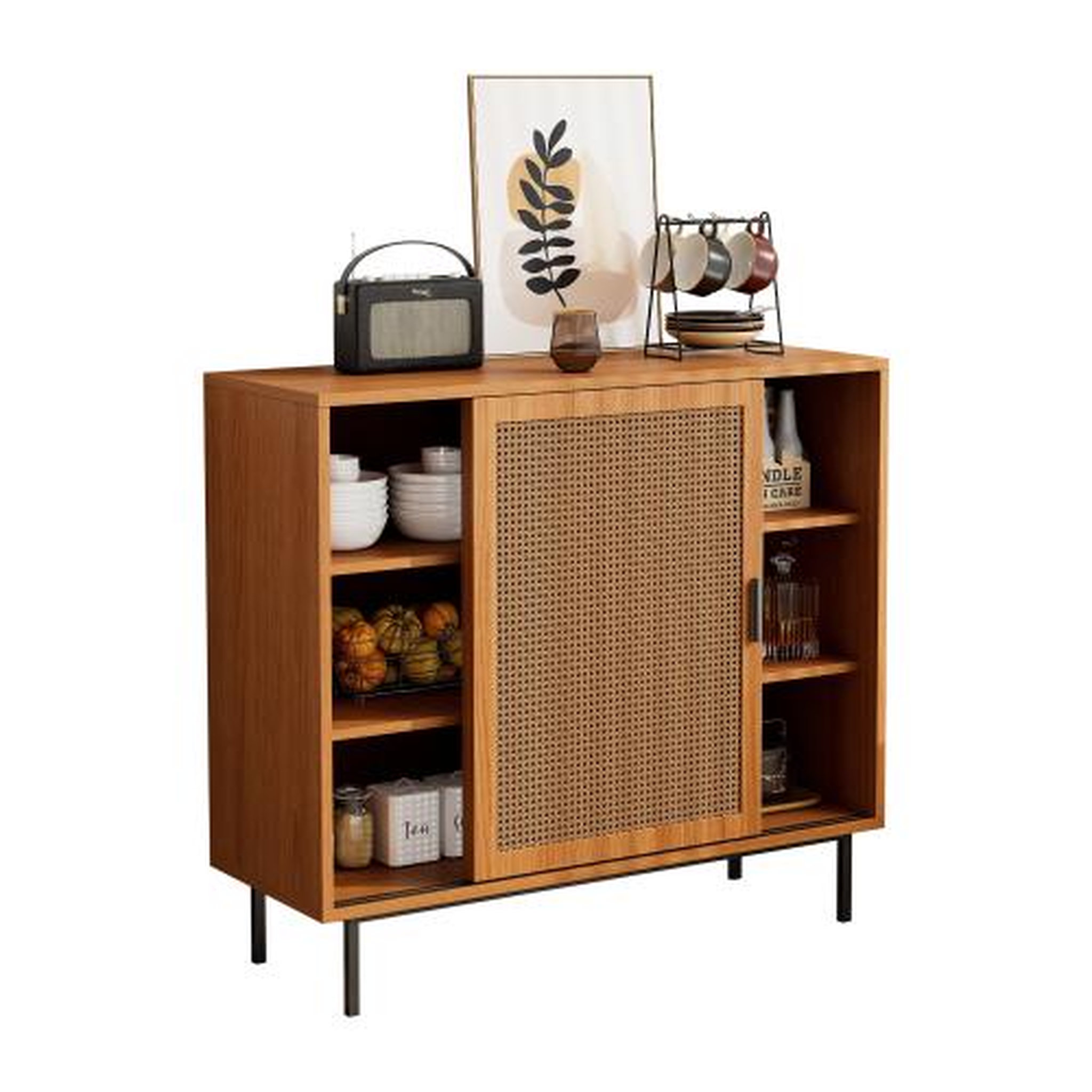 MERAX Buffet 2 porte(s) 0 tiroir(s) - 100 cm naturel panneau de particules