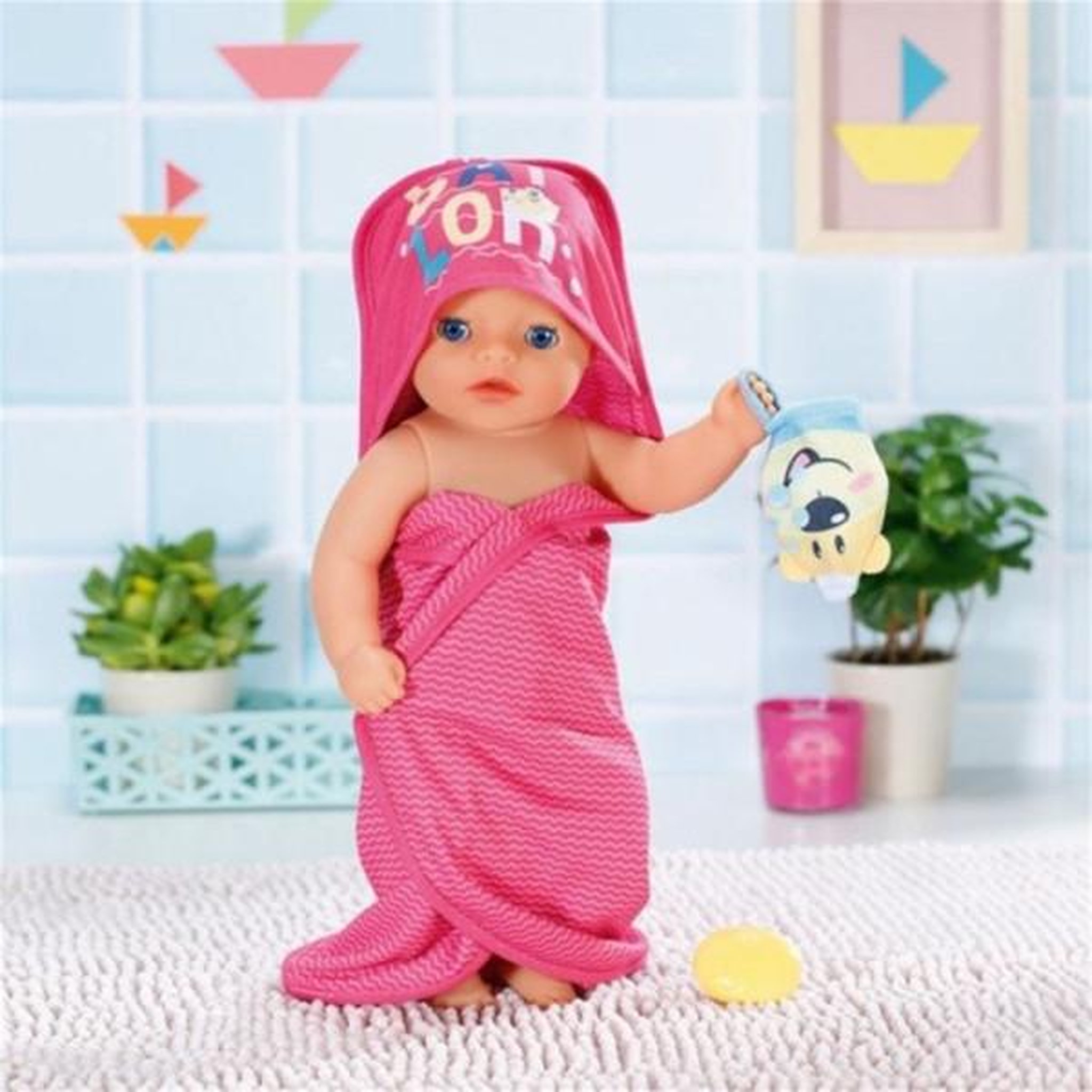 Voir la diapositive 3 : Zapf Creation Baby born bath serviette de bain a capuche et gant de toilettes