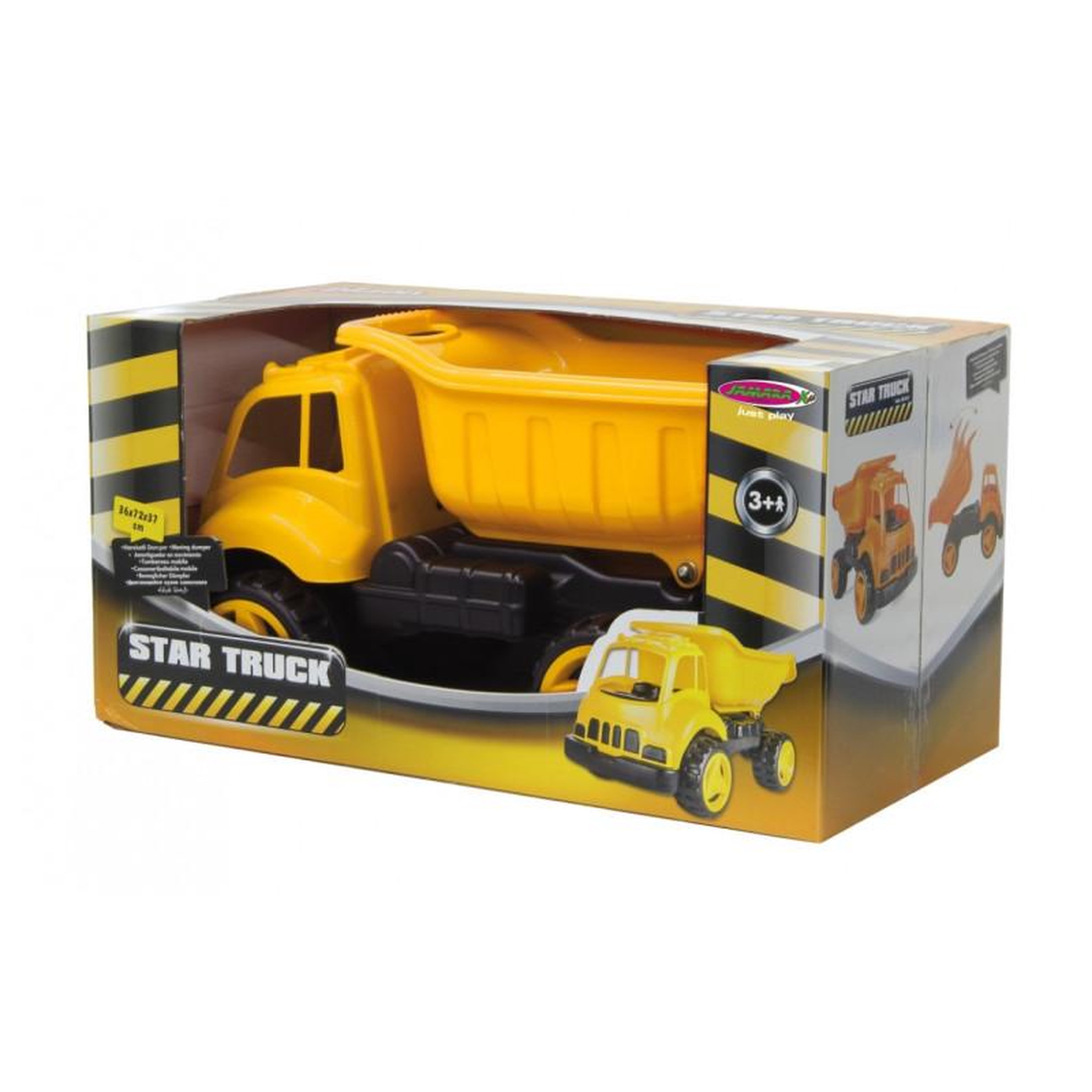 Voir la diapositive 2 : Jamara JAMARA Camion benne basculante géant en plastique jaune et noir