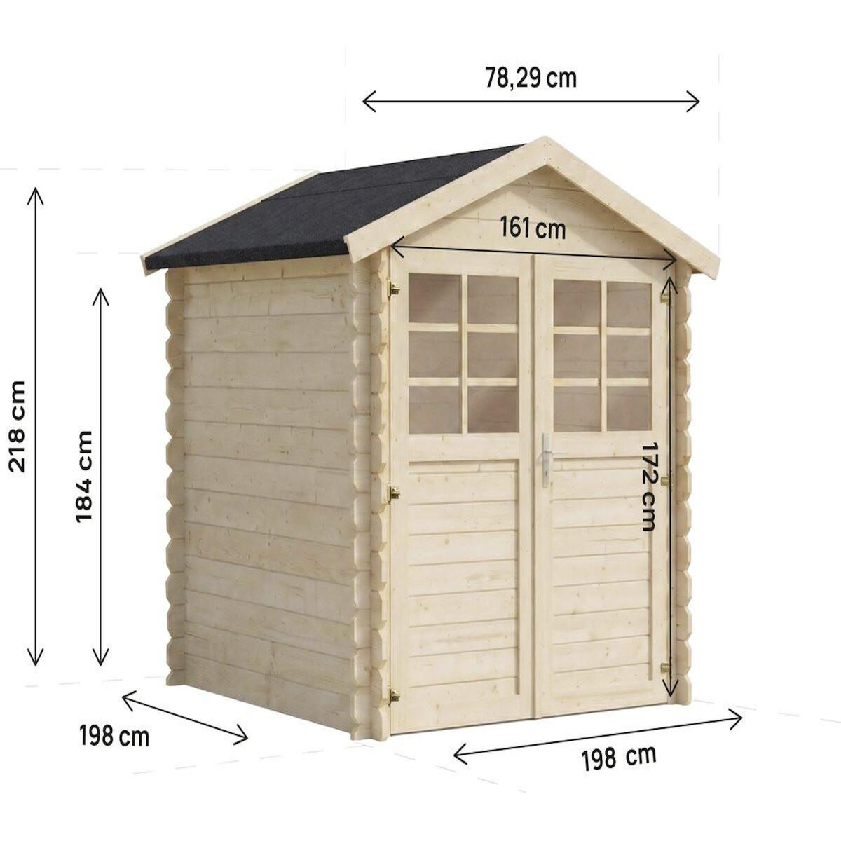 Habitat et Jardin Abri de jardin en bois  Beaumont  - 4.48 m² - 223 x 201 cm -  28 mm