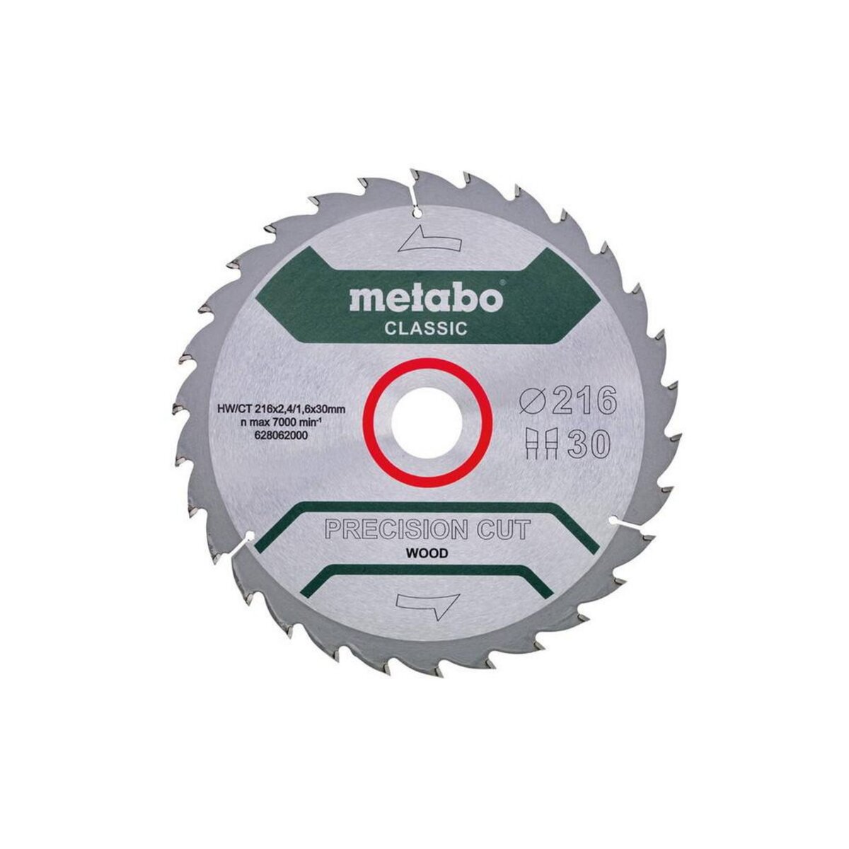 METABO SAS Lame de scie circ. Classic  Precision Cut Wood  HW/CT 216x30, 30 WZ 22°