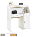 IDIMEX Bureau secrétaire TOM avec 2 tiroirs et 1 porte en pin massif. Coloris disponibles : Blanc, Marron